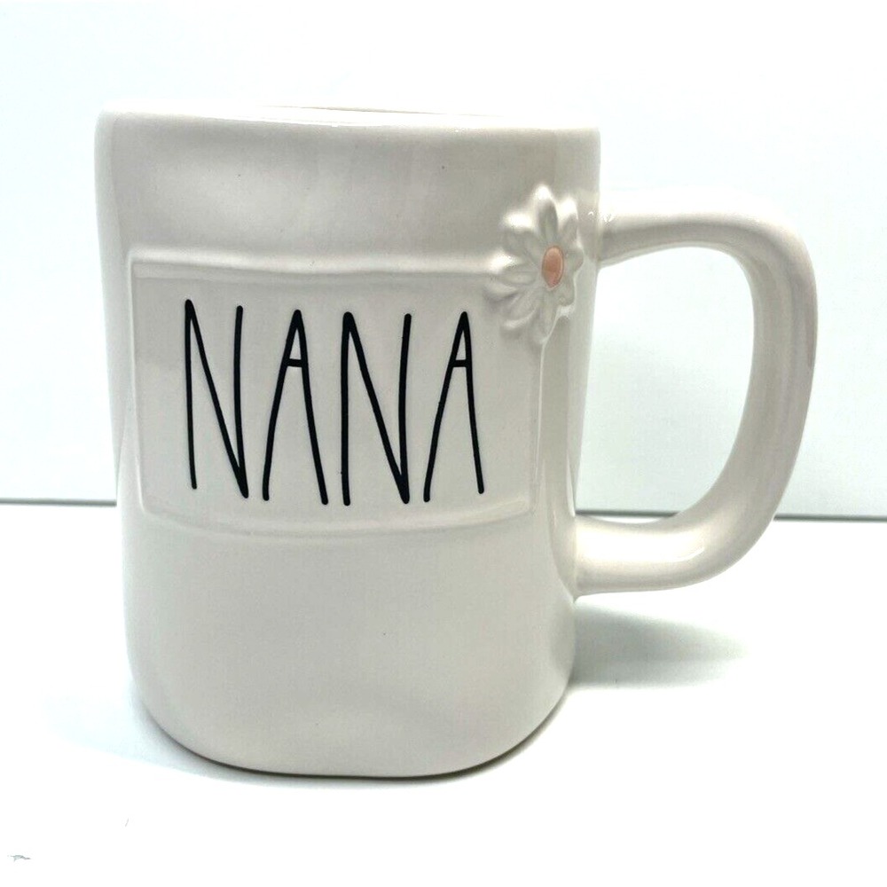 RAE DUNN "NANA" Mug Cup 3D‎ Flower Grandmother Mother Farmhouse 2024 18 oz